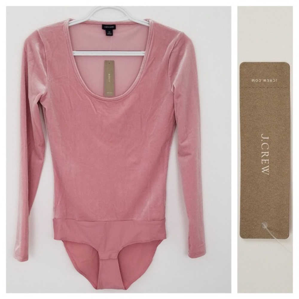 XS Pink velvet J. Crew bodysuit NWT